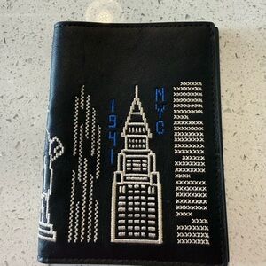 Coach Black Leather Passport Accessory NWOT